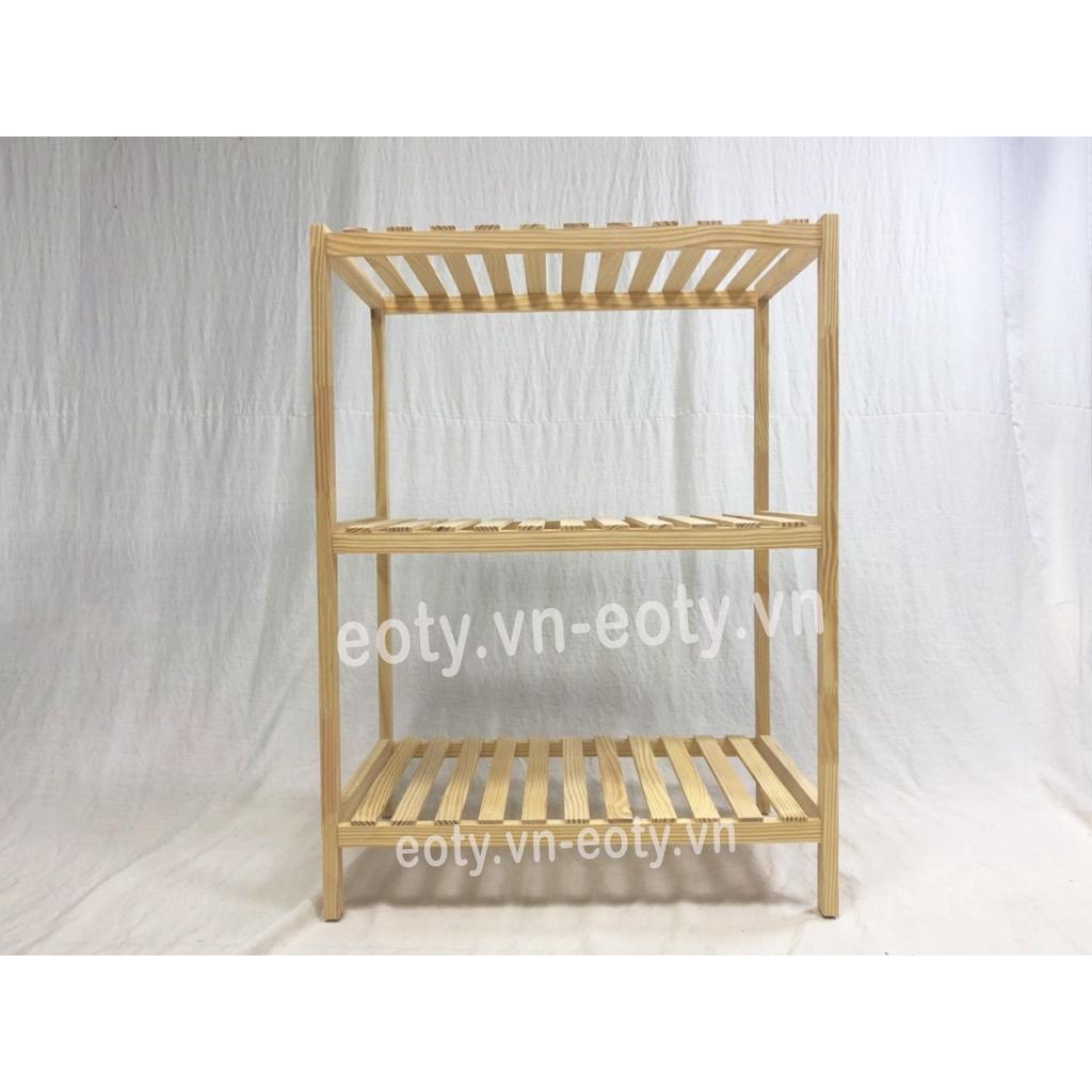 Kệ lò vi sóng 2-3 tầng - Kệ gỗ đa năng nhà bếp, kệ gỗ thông tự nhiên 2-3 tầng Eotygroup