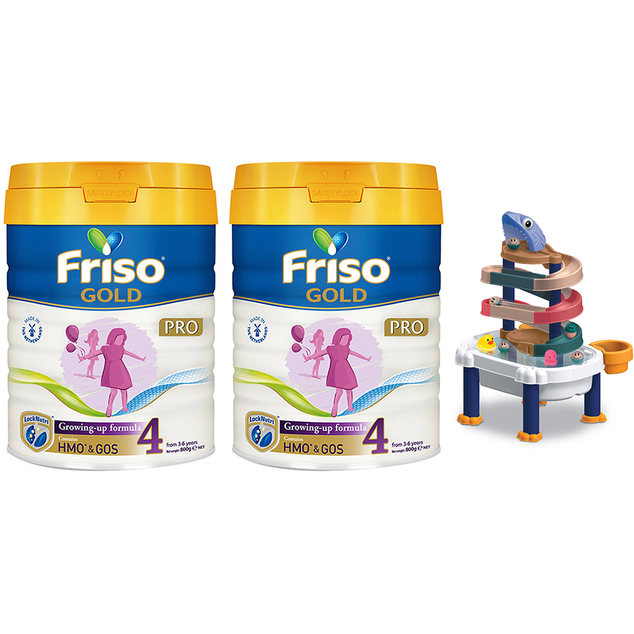 2 lon Friso Gold 4 pro 800g - Tặng 1 bộ đồ chơi câu cá