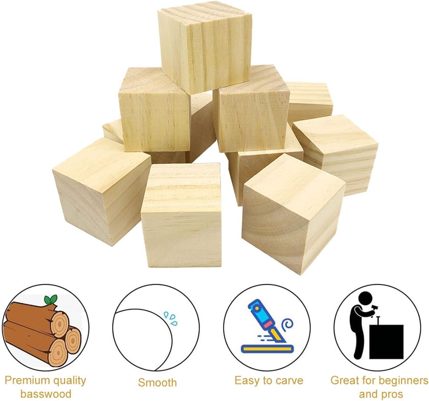 Khối Gỗ Khắc DIY, Thô Tự Nhiên Mịn, Mộc Nghệ Thuật 5x5x5 cm