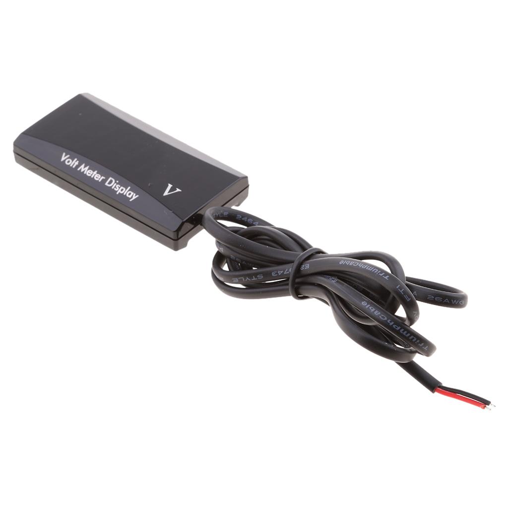 DC 8-16V Kỹ Thuật Số Đèn LED Màu Xanh Hiển Thị Đồng Hồ Volt Kế Vôn Kế Điện Áp Đo Cho Xe Ô Tô