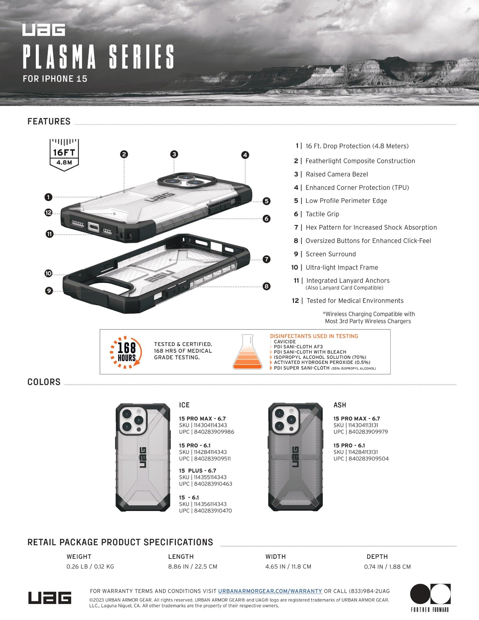Ốp Lưng Chống Sốc UAG Plasma Cho iPhone 15 Pro Max Hàng chính hãng