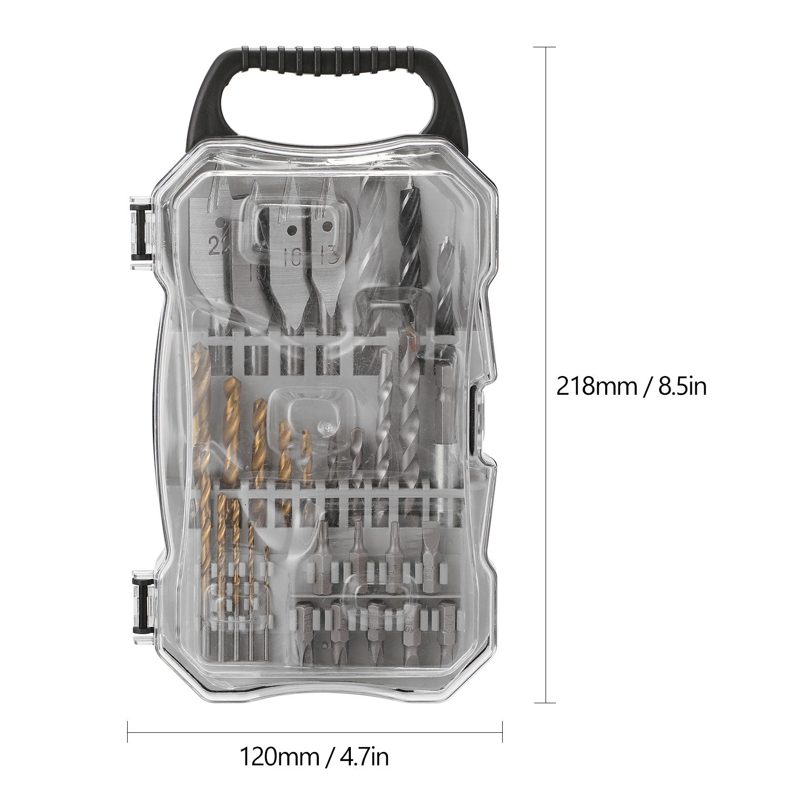 C3101 31pcs Multifunctional Hardware Bit Set Flat Drill Bit Twisting Drill Bit Construction Drill Carpentry Drill Bit