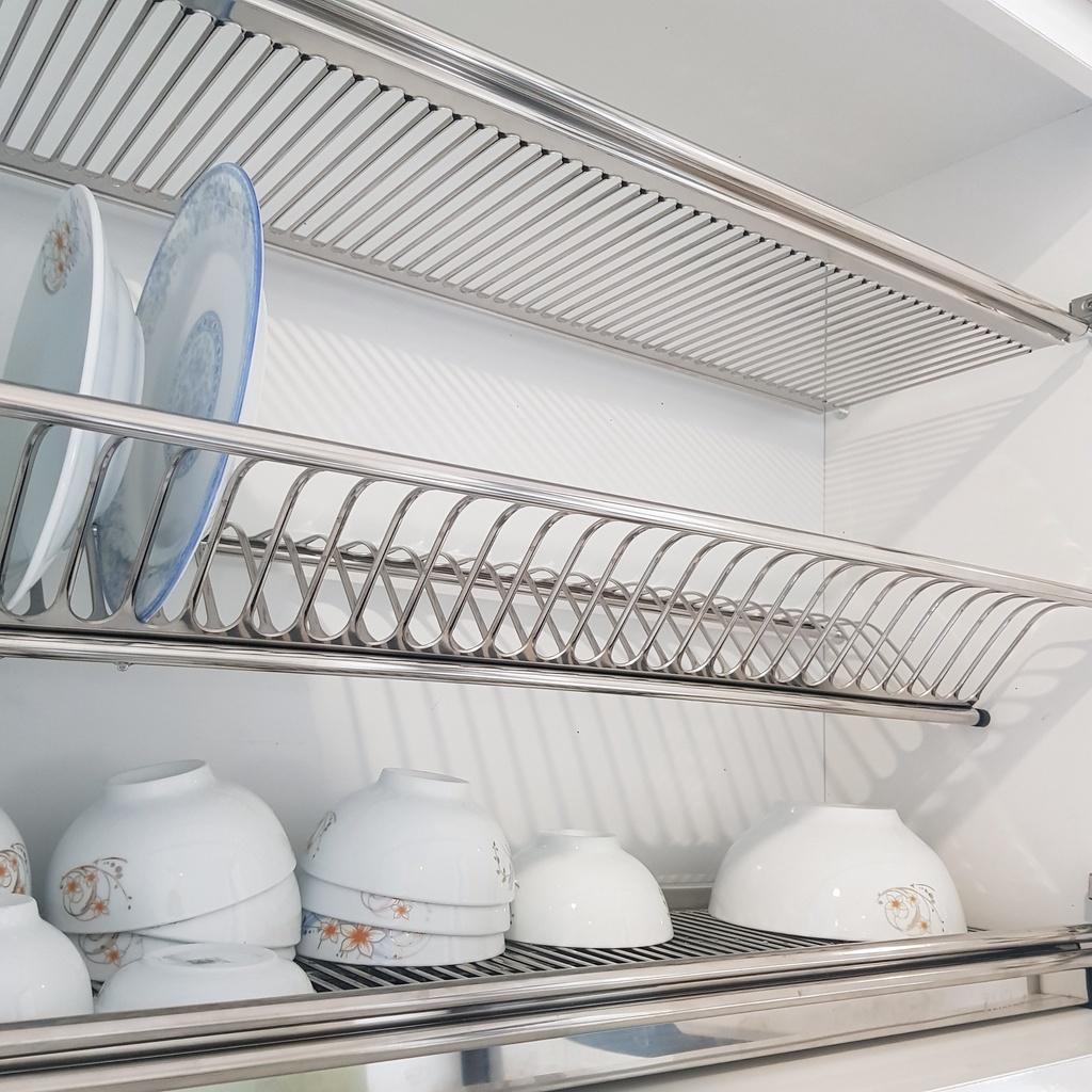 Giá Úp Bát Đĩa Chữ V 2, 3 Tầng INOX 304 Nan Dẹt Chính Hãng