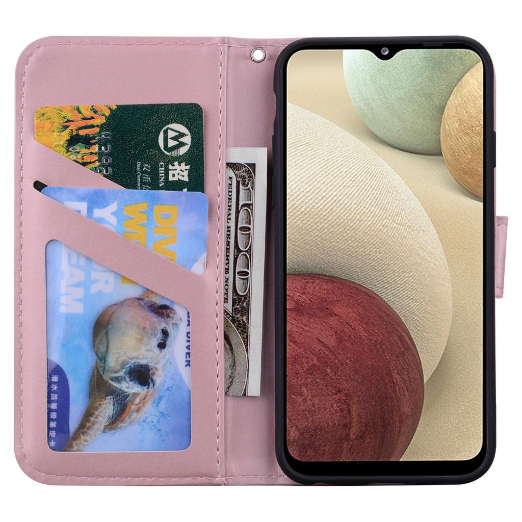 Bao da điện thoại bằng da PU mềm nắp lật từ tính cho Samsung Galaxy S21 Ultra S21 Plus S21+ A12 A32 A42 A02S A52 A72 5G