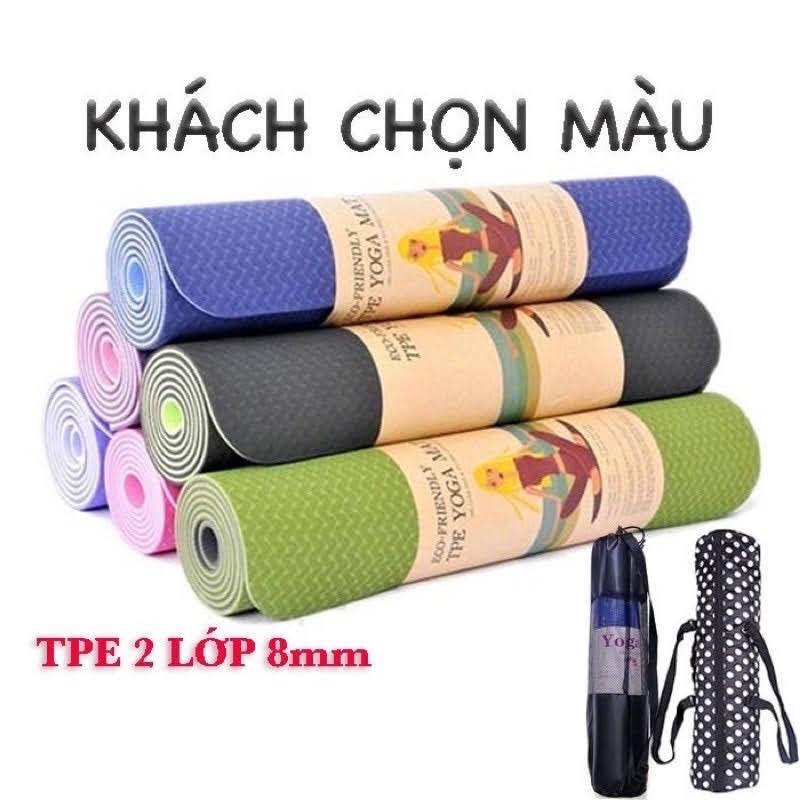 Thảm tập yoga - giao màu ngẫu nhiên (có kèm túi đựng)