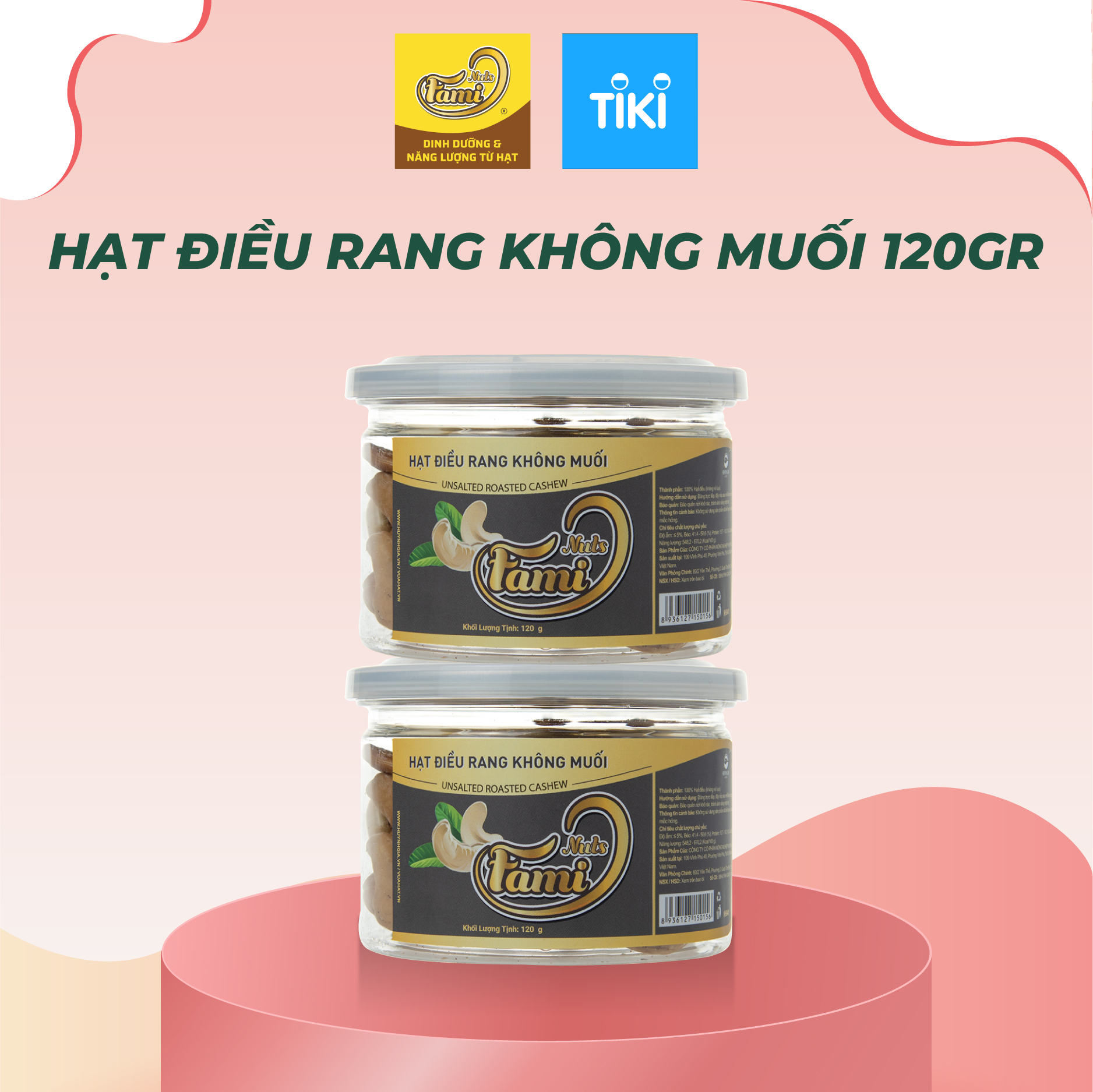 Hạt Điều Rang Không Muối Hũ Nắp Nhôm FAMINUTS (120g)