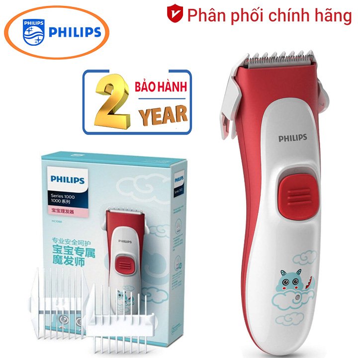 Tông đơ cắt tóc cho bé nhãn hiệu Philips HC1088 - Hàng nhập khẩu chính hãng - Bảo hành 24 tháng