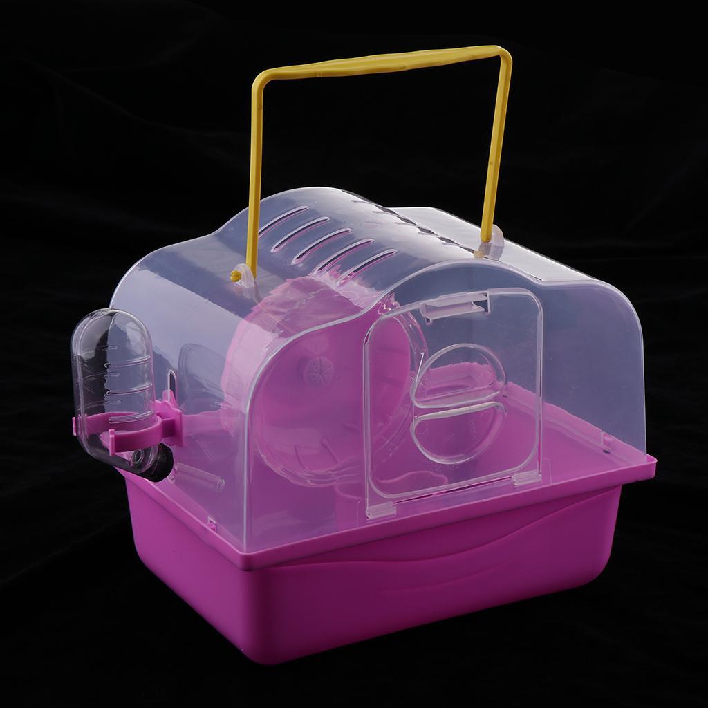 Portable Carrier Hamster Carry Case Cage with Water Bottle Outdoor
