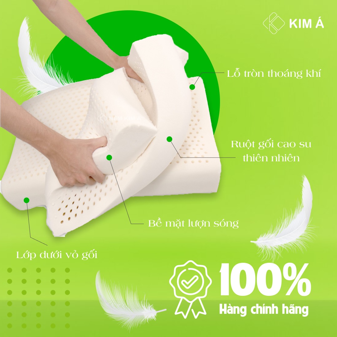 Gối nằm Cao Su Thiên Nhiên KIM Á Wavy latex
