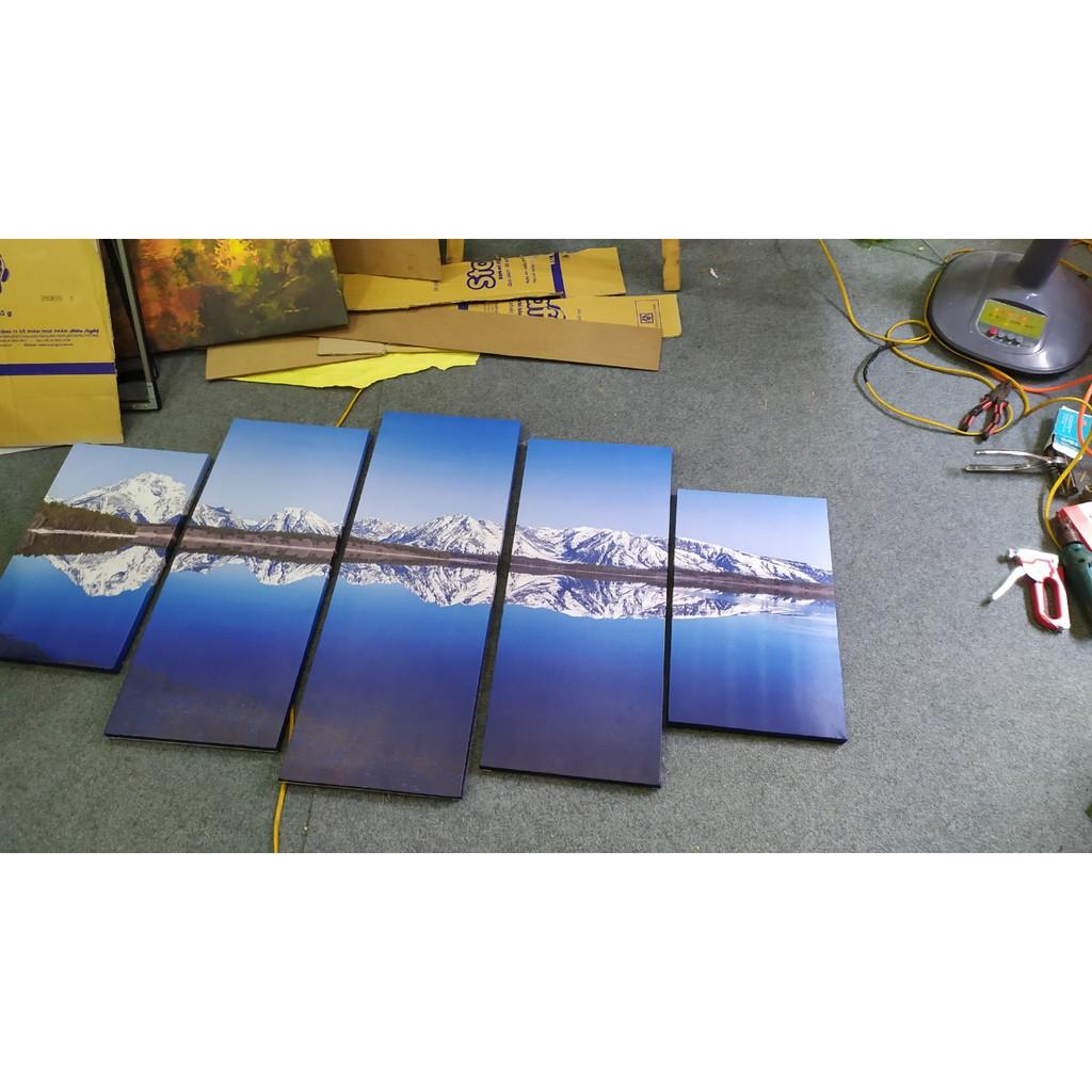 Bộ 5 tranh canvas treo tường phong cảnh núi tuyết – B5T002