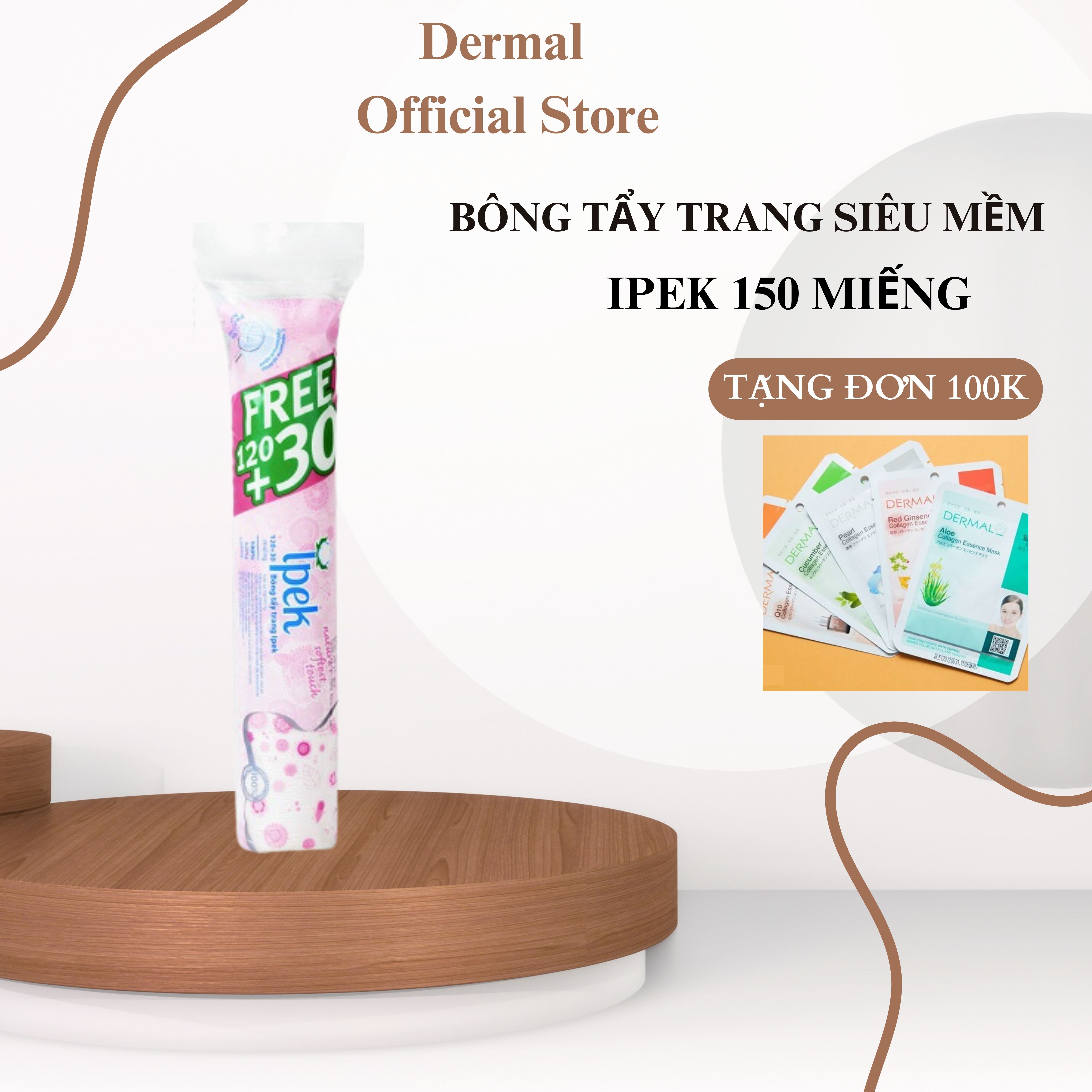 Bông tẩy trang Ipek siêu mềm mịn 150 miếng