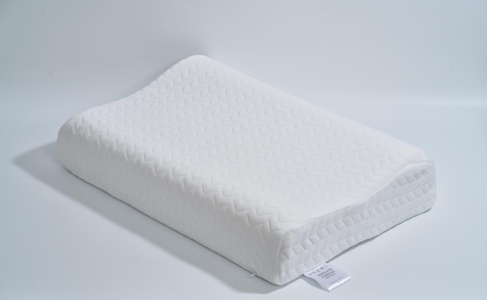 Gối cao su non thông hơi Akemi Naturale Ventilated Contour Latex Pillow 60x40cm, 1 cái