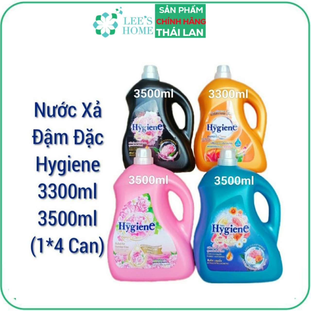 [GIÁ SỈ] Nước xả vải Hygiene siêu đậm đặc Thái Lan can 3300 ml -3500ml- Giữ hương thơm siêu lâu trên quần áo