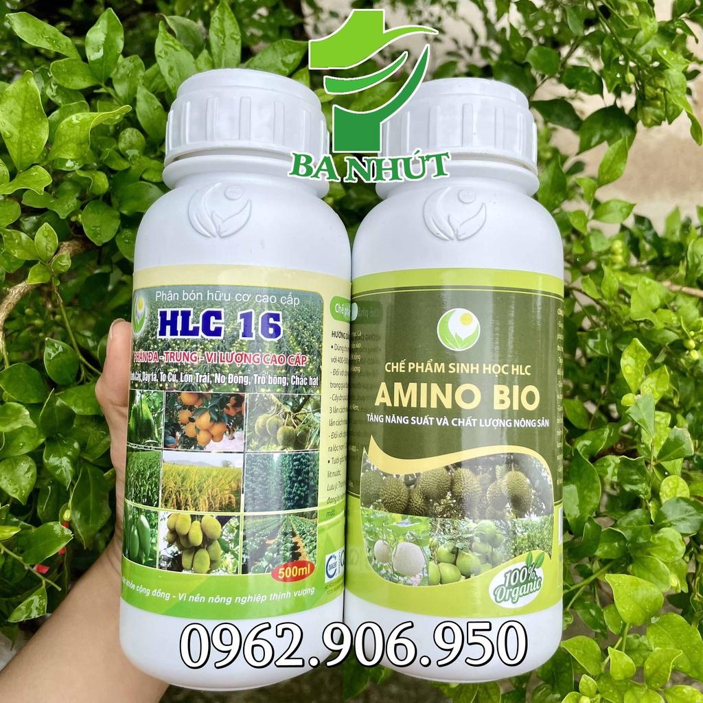 COMBO HLC 16 &amp; AMINO BIO - Phân Bón Lá Có Tác Dụng Đi Đọt Mạnh, Mập Cơi, Bóng Lá Và Giải Độc Cho Cây