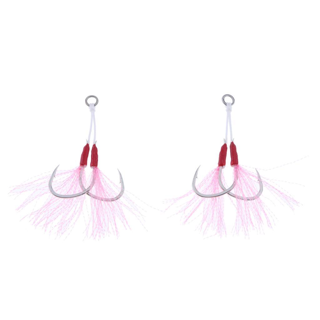 2pcs Jigging Assist Hooks Slow Pitch High Carbon Steel Double Saltwater Fishing Hook Jigs