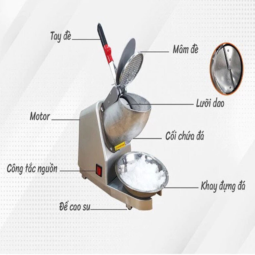 Máy bào đá 2 lưỡi 2 nắp 500W Yili DR-207 hàng chính hãng