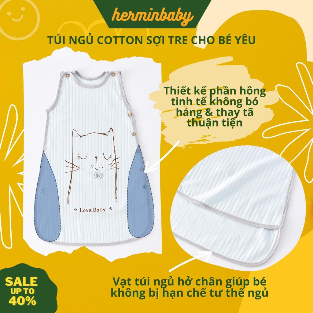 (Ảnh thật/video) Túi ngủ trẻ em cao cấp chất cotton sợi tre - túi ngủ cho bé tránh đạp chăn, nhiễm lạnh