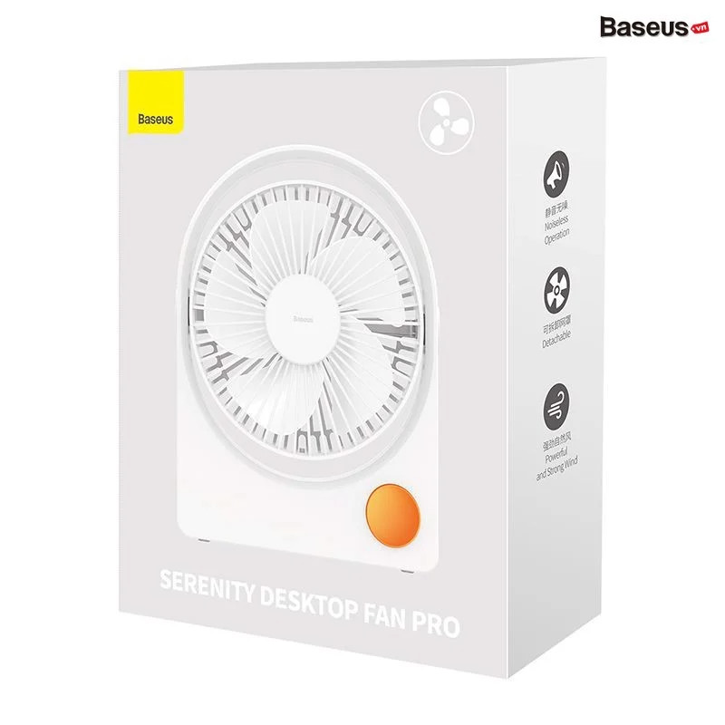 Quạt Mini Pin Sạc Để Bàn Baseus Serenity Desktop Fan Pro 2000 mAh - Hàng Chính Hãng