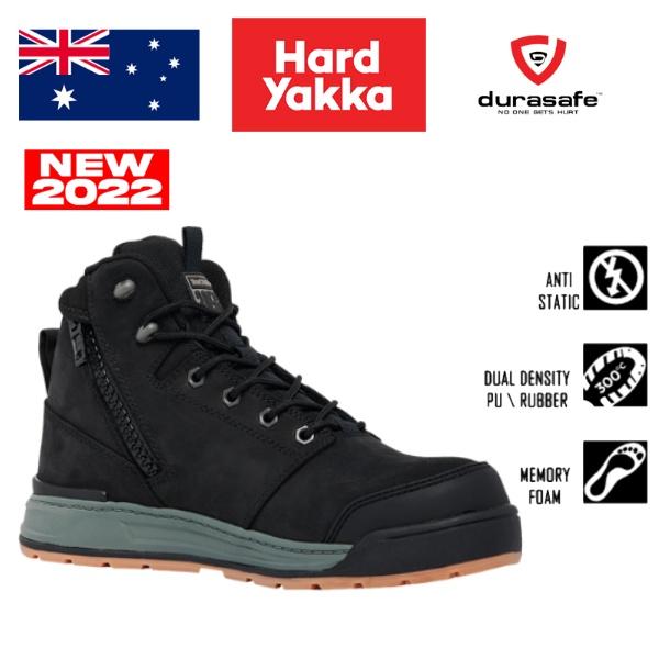 Giày HARD YAKKA Y60328 3056 5-Inch Lace Side-Zip Safety Boot Black Size EU 39,41,42,43