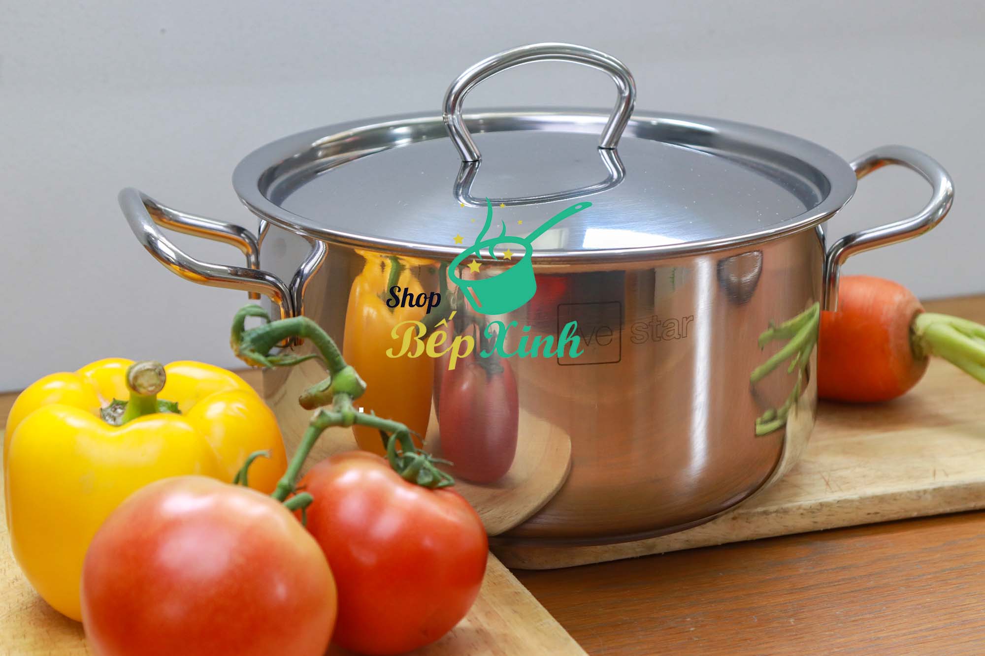 Nồi Inox bếp từ 3 Đáy Nắp Inox Fivestar Tặng 1 Muỗng Canh SW