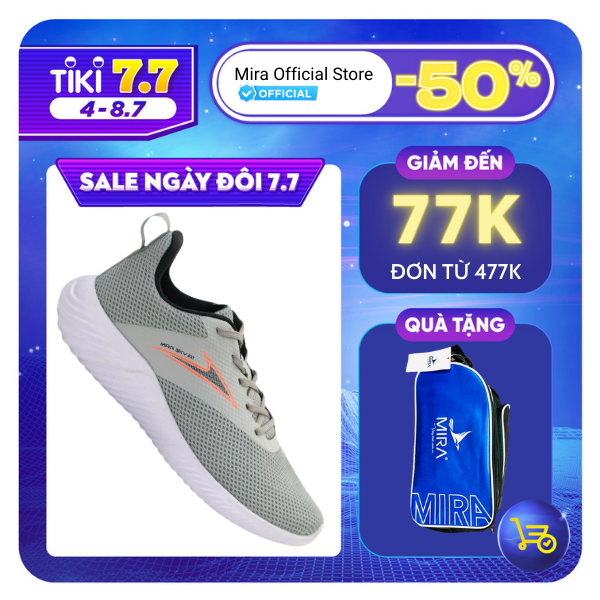 Giày Sneaker nam nữ Mira Sky A1 Xám chính hãng, giày chạy bộ thể thao cao cấp - MS001