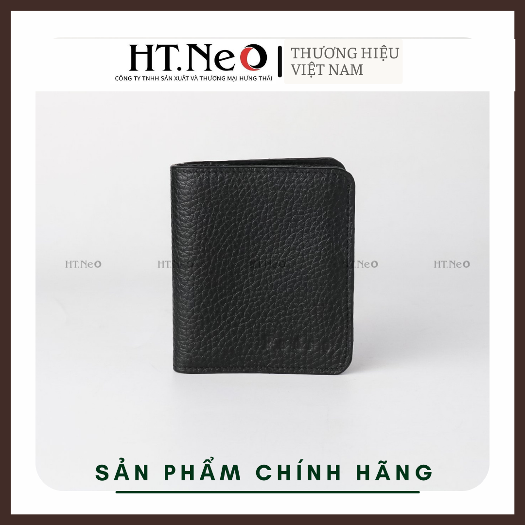 Xả Ví da nam cao cấp - Ví nam HT.NEO 100% da bò thật, thiết kế trơn sang trọng nhỏ gọn, nhiều ngăn, có khuy bấm VN37