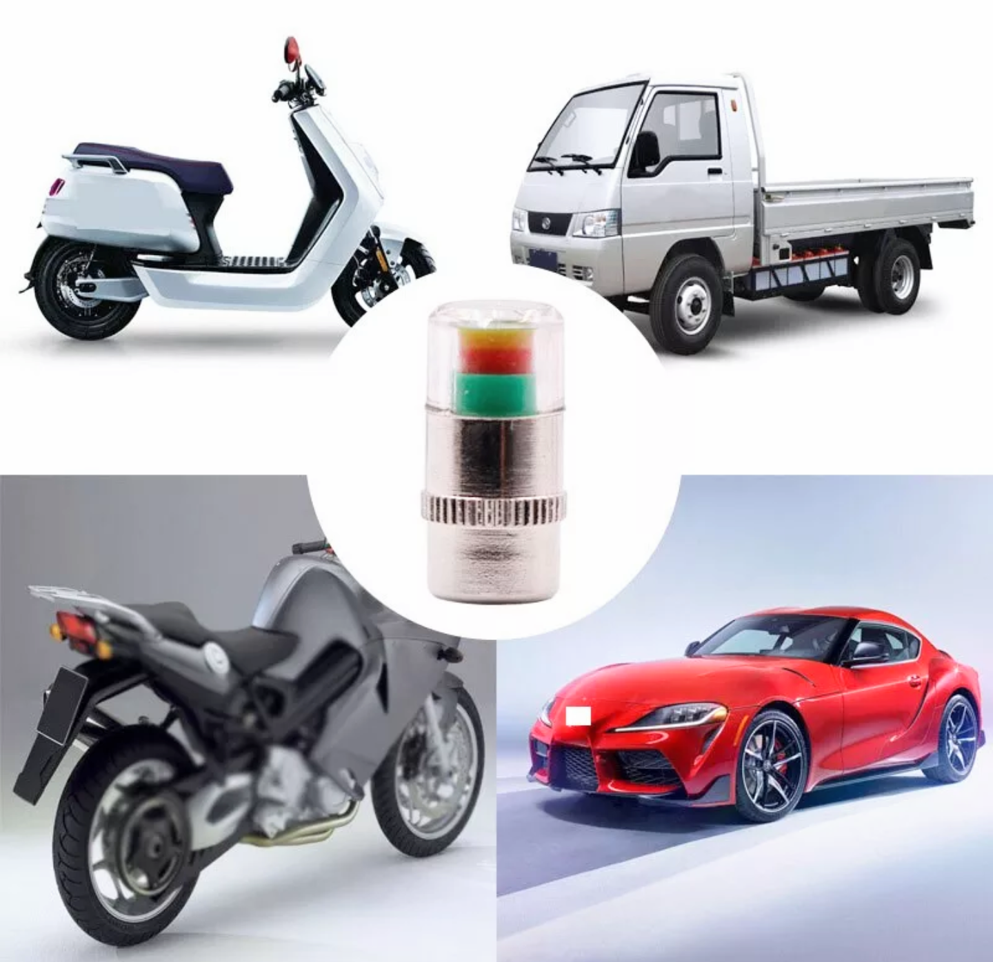 CÔNG NGHỆ MỚI VỚI BỘ 4 NẮP ĐẬY VAN ĐO KIỂM TRA ÁP SUẤT CỦA LỐP XE MÁY XE HƠI ÔTÔ TIỆN DỤNG HÀNG CHUẨN