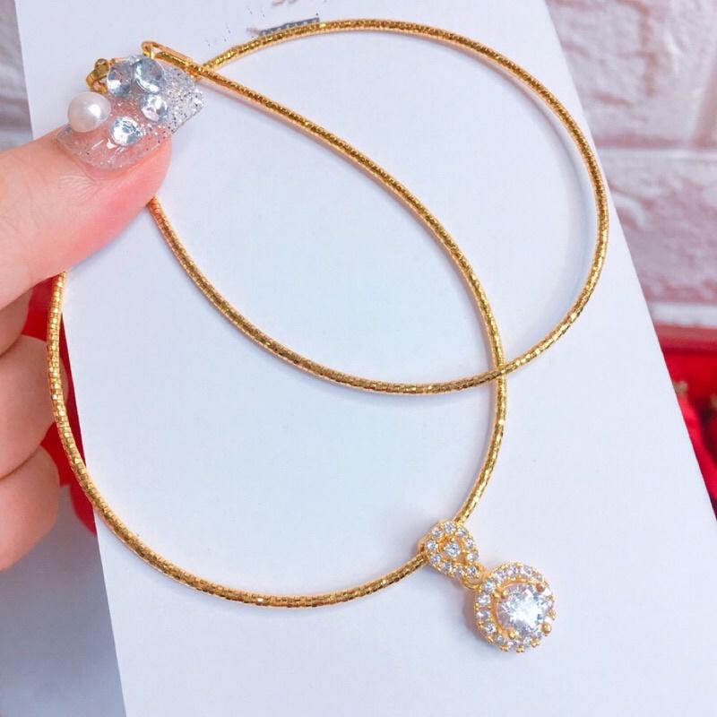Kiềng cổ dây chuyền mềm kèm mặt siêu sáng