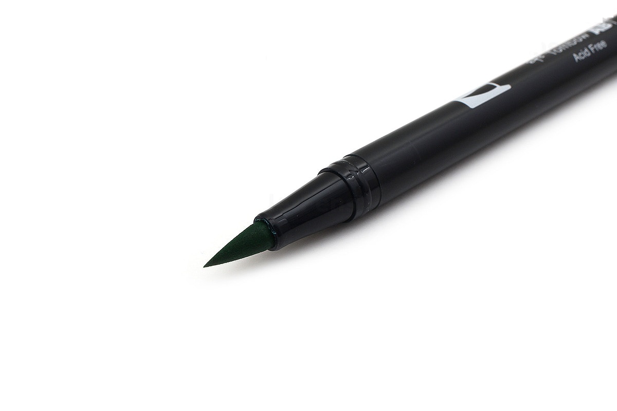 Bút lông cọ hai đầu Tombow ABT Dual Brush Pen - Brush/ Bullet - Port Red (757)