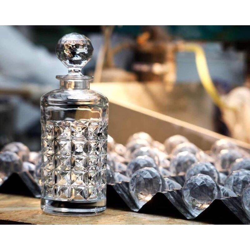 Bộ Bình Ly Pha Lê Cao Cấp Bohemia Diamond 7 Món, Bộ Bình Thủy Tinh 6 Cốc Uống Whisky , Nhập Đức Chính Hãng