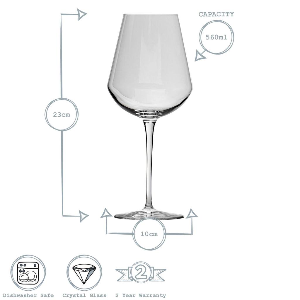 Bộ 6 Ly Vang Thủy Tinh Cao Cấp 560 ml Bormioli Inalto - Sản xuất tại Ý