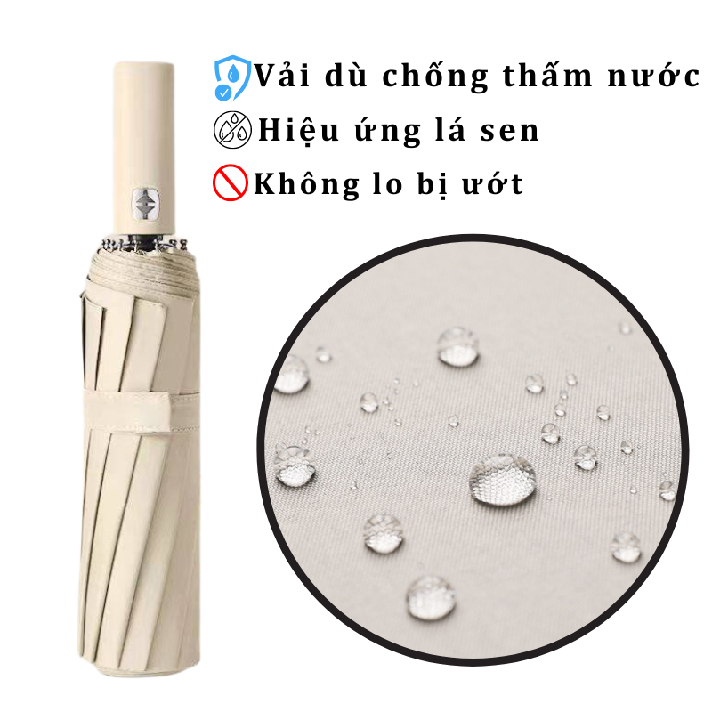 Ô dù che mưa cỡ lớn tự động đóng mở, gấp gọn tiện lợi - Thiết kế mở ngược chống ướt khi mở, gập - Hàng Chính Hãng PaKaSa