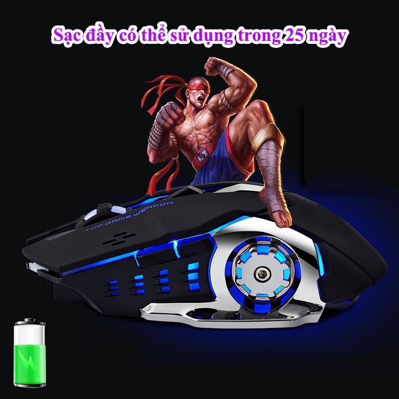 UPUPIN Chuột không dây gaming Led wireless 2.4GHz laptop Tự động đổi màu sắc chuột chơi game không dây - Hàng Chính Hãng