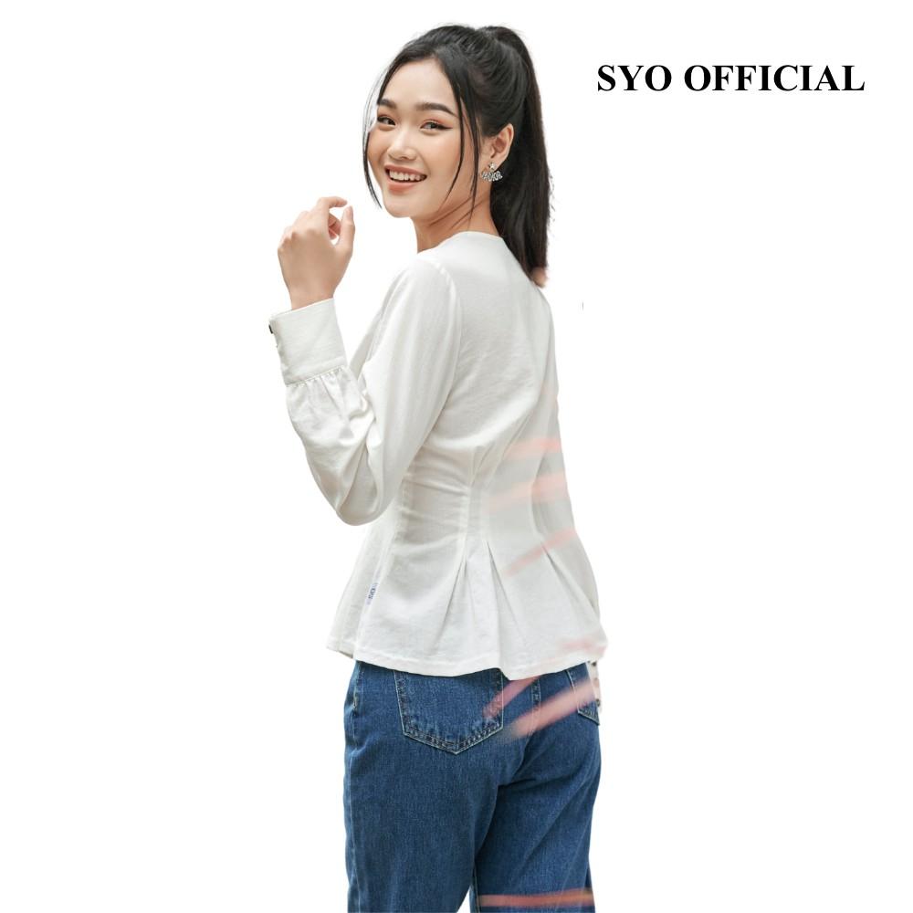 Áo sơ mi xếp ly eo tay bồng, măng sét to SYO A2002-21