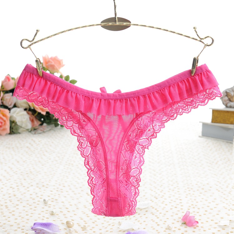 Combo 2 quần lót nữ, quần lọt khe, quần lót tam giác ren lưới xuyên thấu sexy, đính nơ xinh xắn LYEQ052