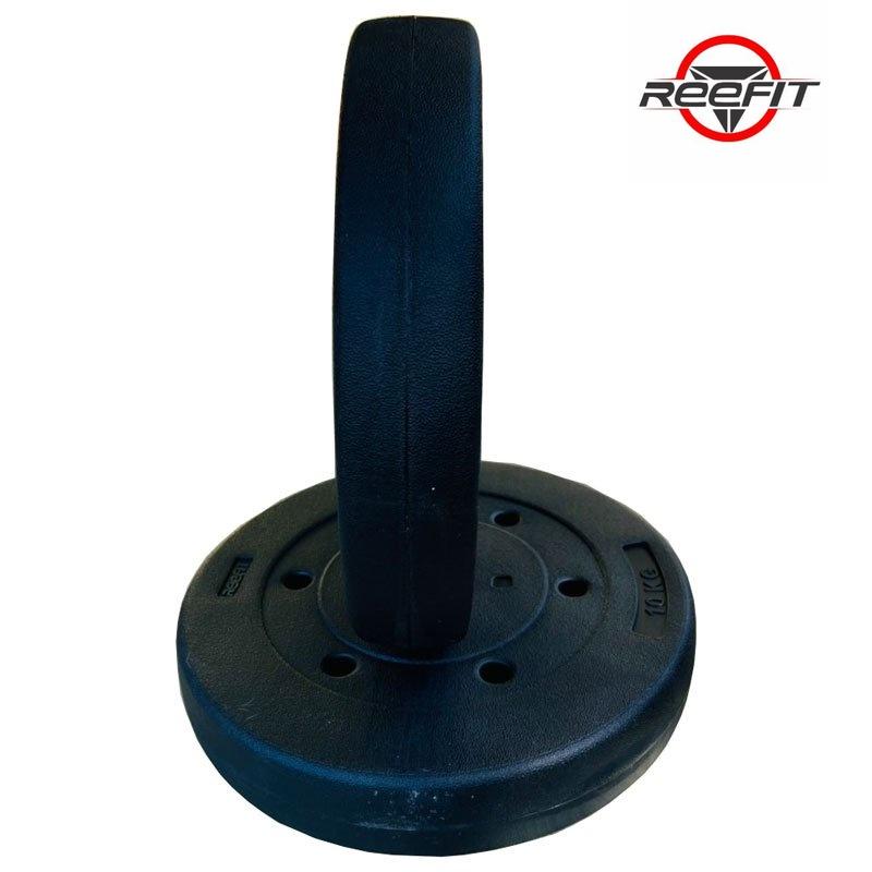Bộ 2 tạ miếng nhựa Reefit 10kg màu đen có ruột