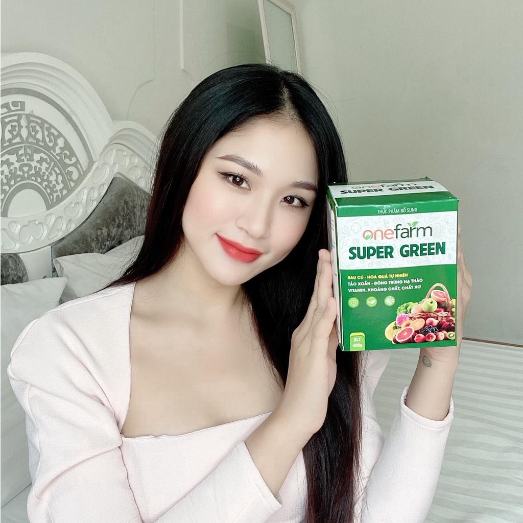 Sữa Thực Vật Organnic Giàu Protein Chứa Đông Trùng Tảo Xoắn Bột Rau Củ Quả SUPER GREEN ONEFARM-400G