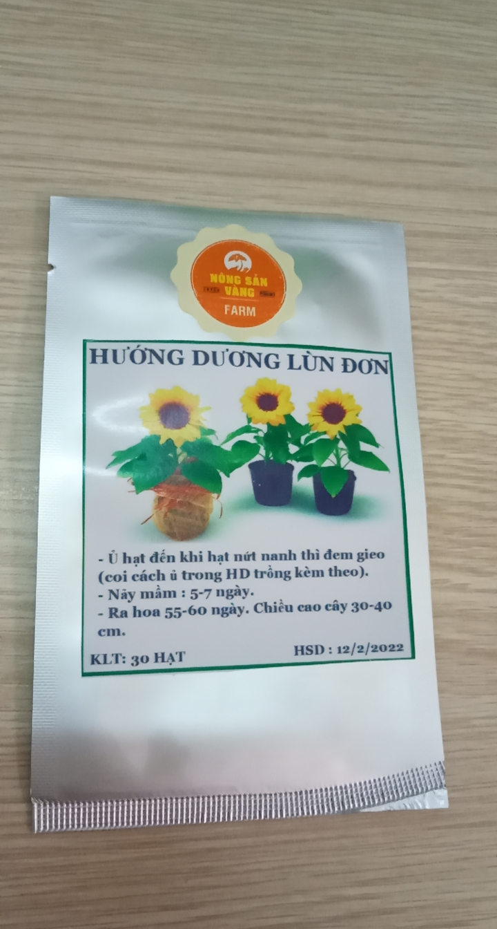 Hạt giống Hoa Hướng Dương Vàng Lùn ( Gói 30 Hạt ) - Nông Sản Vàng