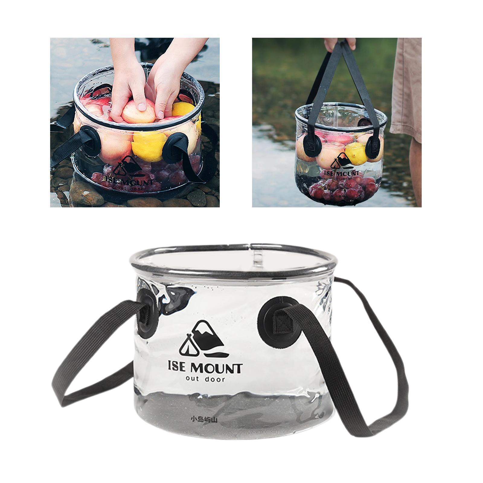 Collapsible Bucket with Handle Folding Water Bucket Camping Wash Tub Kitchen Portable Water Container Wash Basin for Cleaning Outdoor Hiking