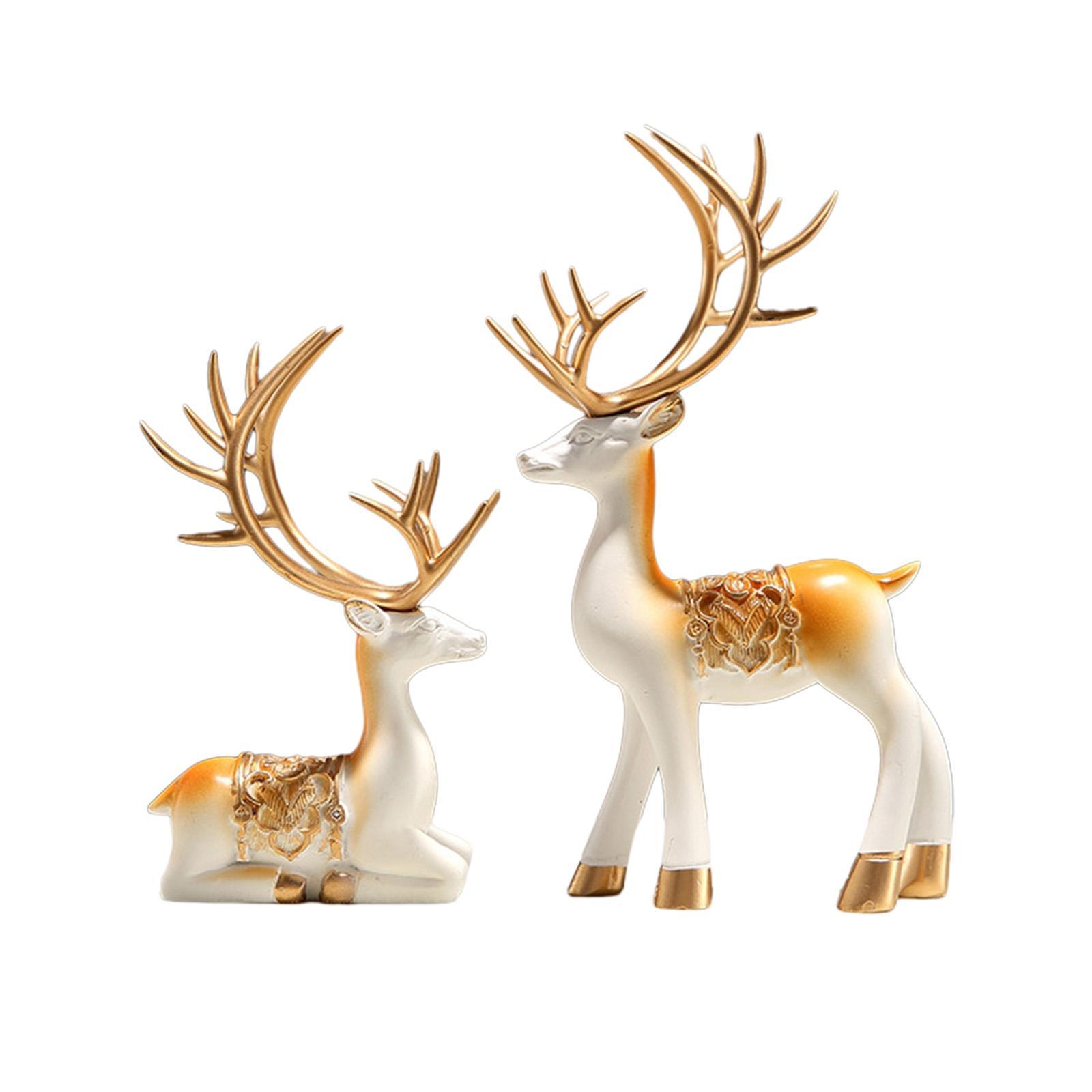 Reindeer Resin Sculpture Reindeer Figurines for Living Room Office