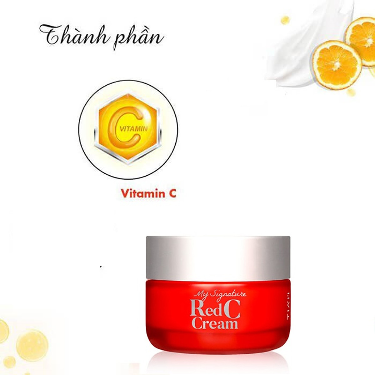 Kem dưỡng trắng da Tia'm My SignatureI Red C Cream 50ml +  tặng kèm 1 băng đô tai mào xinh xắn ( màu ngẫu nhiên)