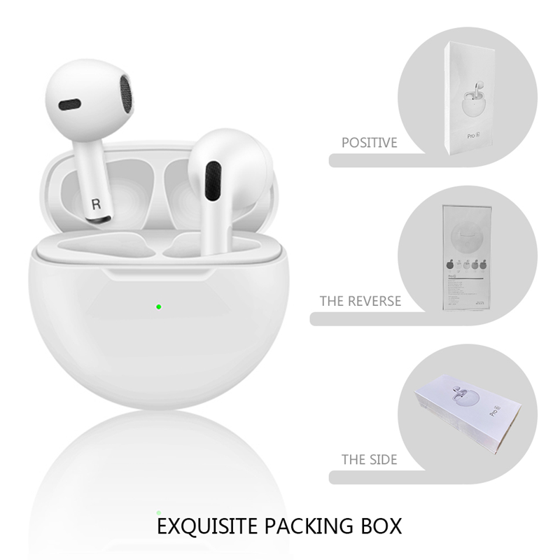 Pro6 gốc TWS Touch Điều khiển không dây Bluetooth 5.0 Tai nghe Thể thao Tai nghe nhạc tai nghe cho iPhone Xiaomi điện thoại Tai nghe