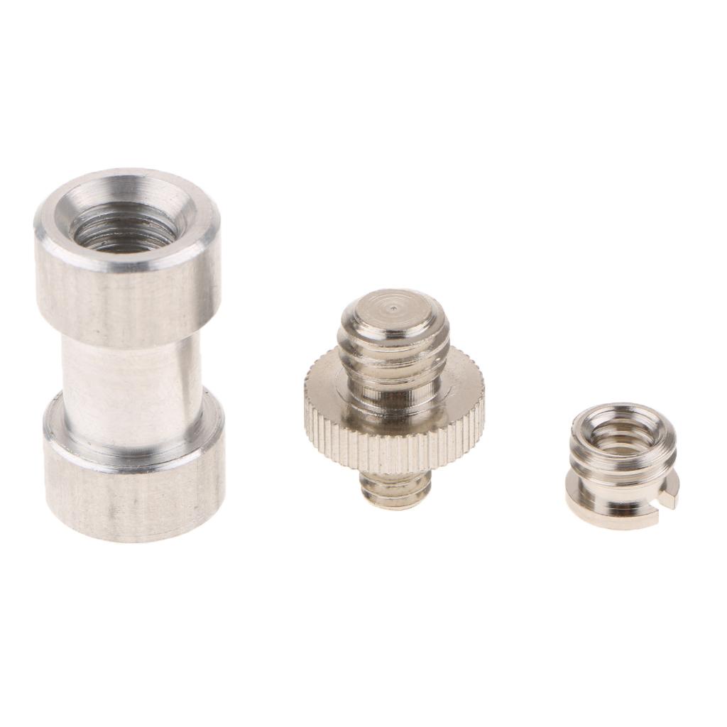 2 Pack 3in1 Tripod Screw Converter Adapter Mount 1/4" to 3/8" Stud Bolt Kit