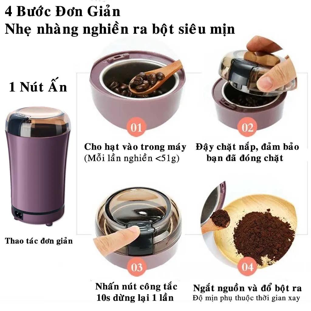 Máy Xay Hạt Khô, Dụng cụ nghiền Xay Tiêu, Bột Ngũ Cốc, Cafe, Thảo Dược, Các Loại Hạt Cực Nhanh Chỉ Từ 6 Đến - Hàng Chính Hãng DoDoDios