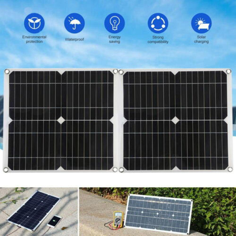 18V/25W Monocrystalline Solar Panel Kit Dual USB Phone Charger Outdoor Camping Power Bank Waterproof with Controller