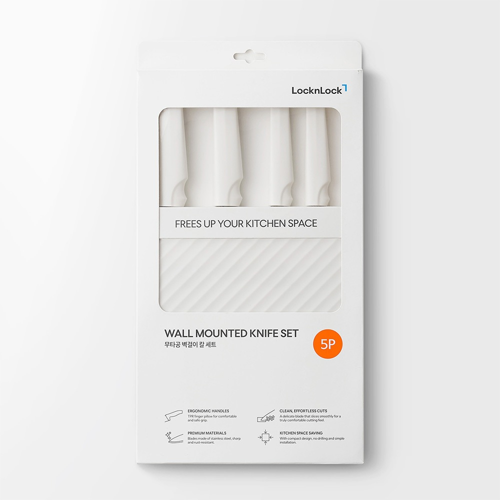 Bộ Dao Nhà Bếp 5 Món LocknLock Wall Mounted Knife Set CKK307S5 Có Hộp Đựng, Hàng Chính Hãng - JoyMall