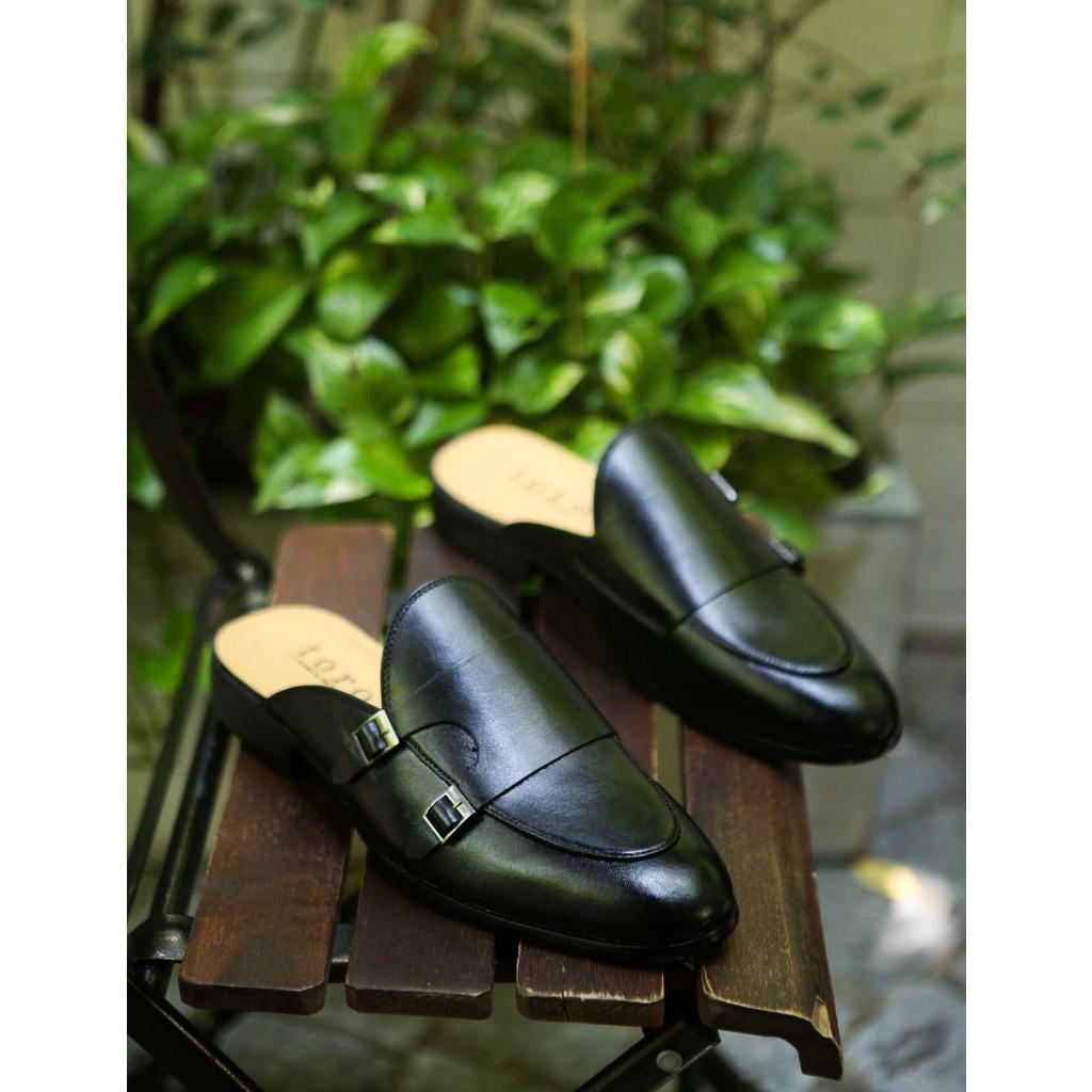 Giày sục nam da Pu. Double Monk Strap Slipper