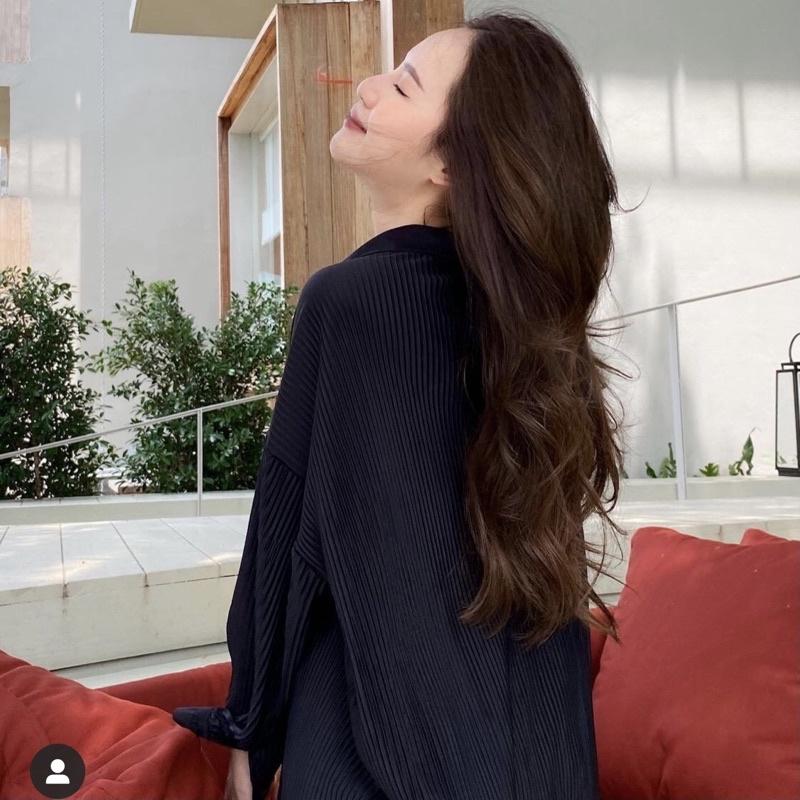 Áo sơ mi Oversize vải dập li