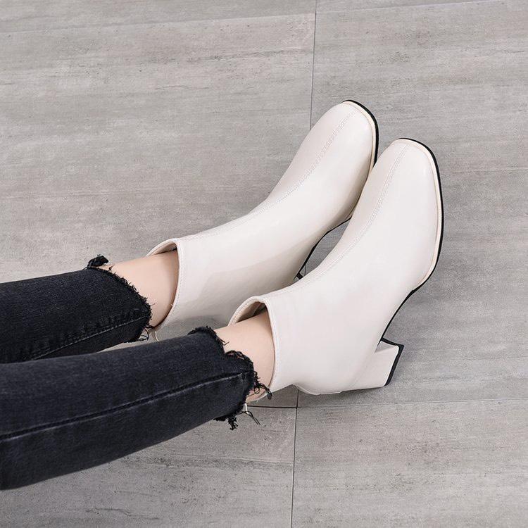 Bốt nữ cao cổ da lì sần gót 6 phân (mã 603-bốt)