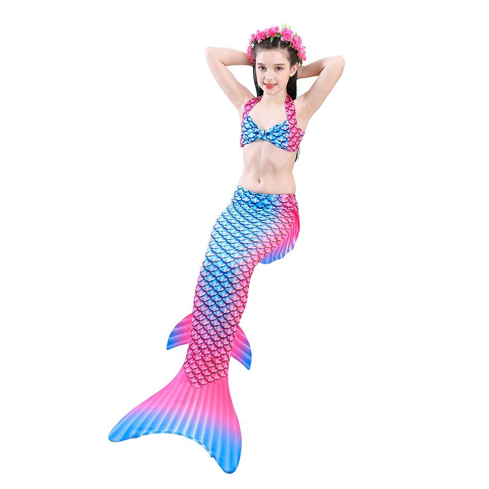 Bơi Nàng Tiên Cá Đuôi Cosplay Bơi Trẻ Em Giả Tưởng Đi Biển Nhiều Màu Bikini Bộ Áo Tắm Dành Cho Trẻ Em Swimmable Trang Phục